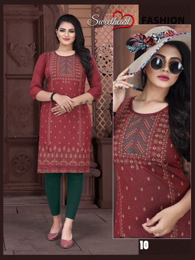 Aagya Sweetheart Designer Fancy Wear Printed Kurti Collection